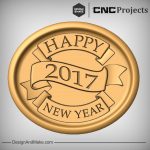 Happy New Year Plaque CNC Model