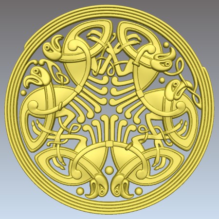 Round Celtic Bird Weave CNC Model