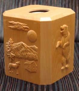 Wood CNC Engraved Tissue Box