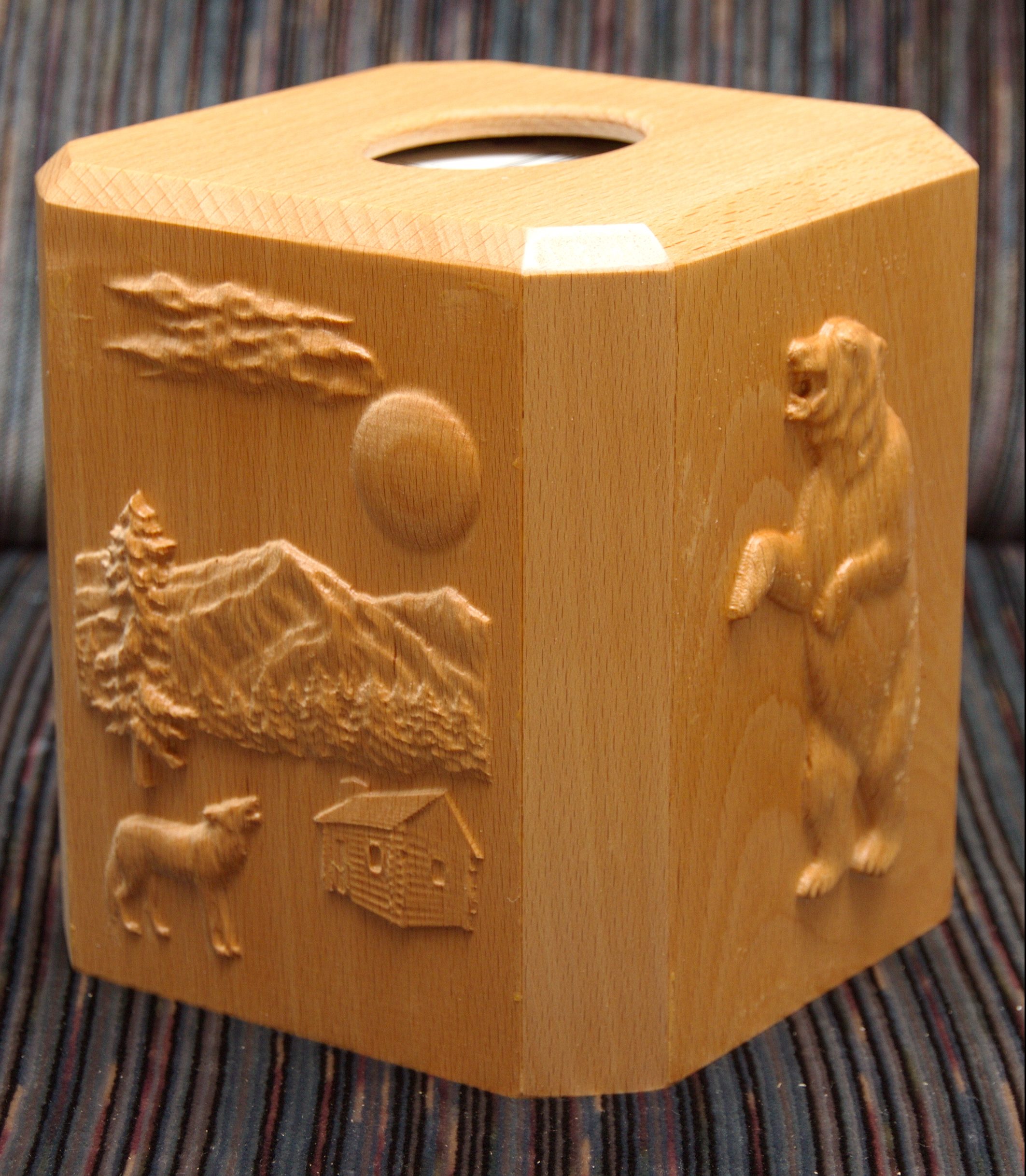 Wood CNC Engraved Tissue Box