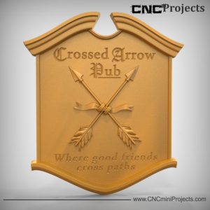 Pub Crossed Arrows Sign CNC