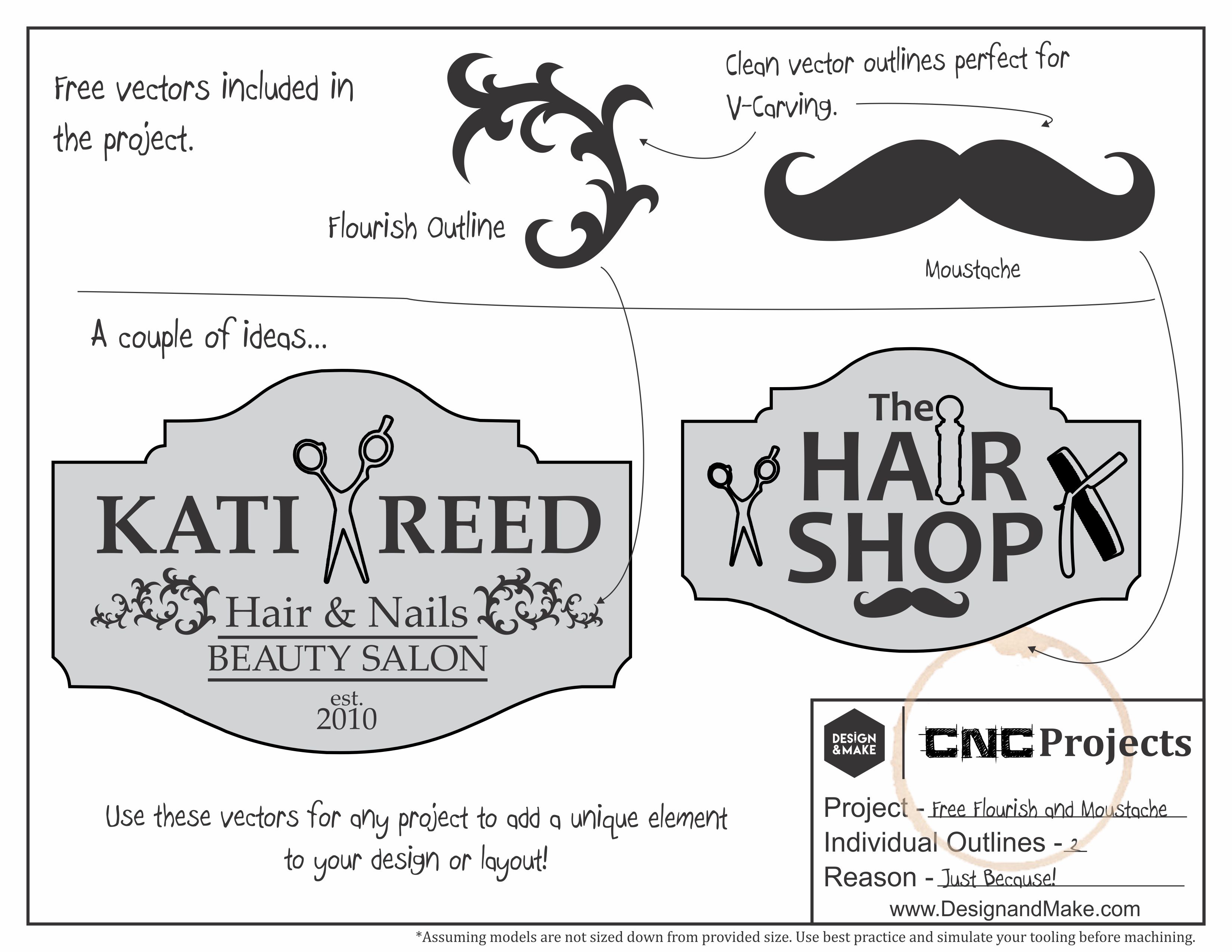 Barber Shop Sign CNC Layout