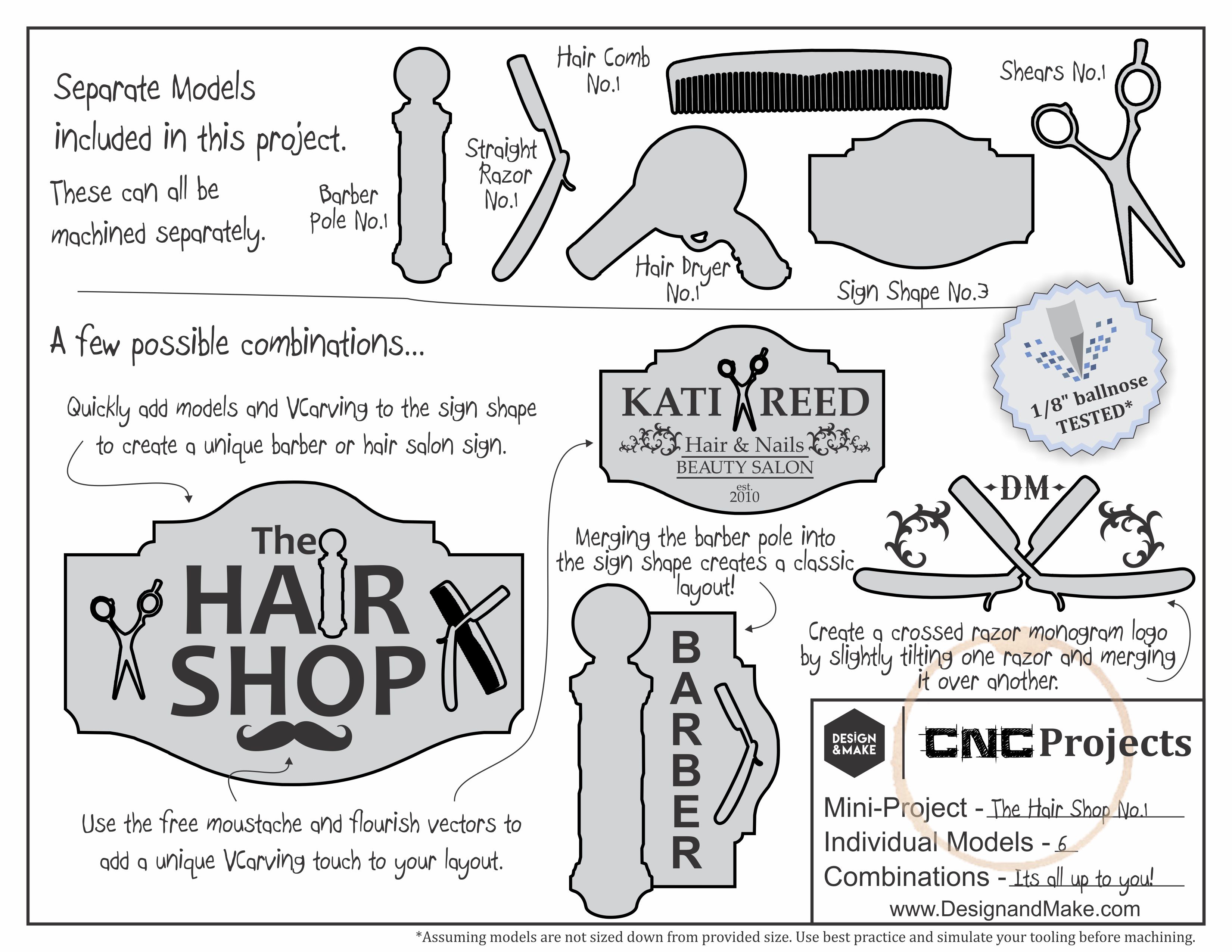 Barber Shop Sign CNC Layout