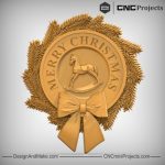 Merry Christmas Crest Badge CNC