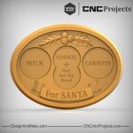 Santa Milk Cookie Carrot Dish CNC