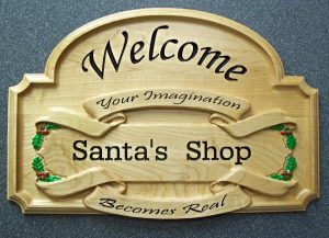 Santas Shop Sign CNC Wood Example