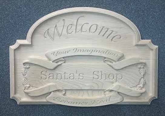 Santas Shop Sign CNC Wood Example