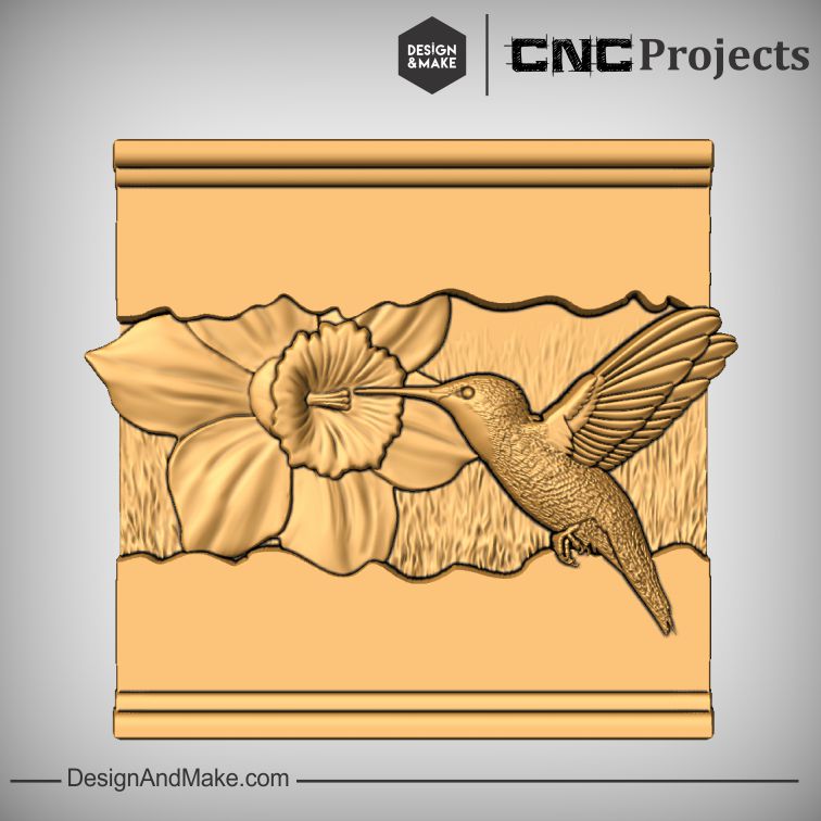 Mom Sign Humming Bird CNC Wood Example