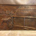 Western Scene Guitar Cabin Horse Wood CNC