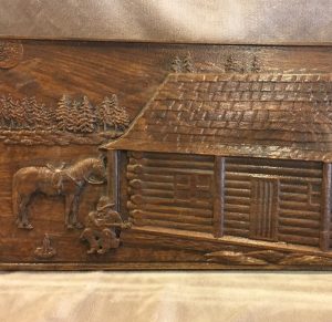 Western Scene Guitar Cabin Horse Wood CNC