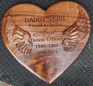 Daddys Girl Heart Wings CNC Wood