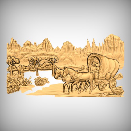 Western Horse Cart CNC Models