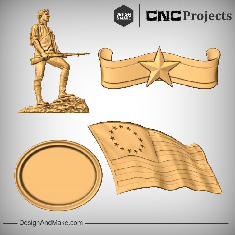 Soldier Flag CNC Models