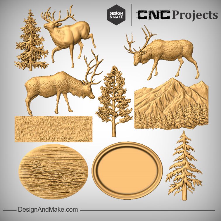 Elk Scene CNC Models