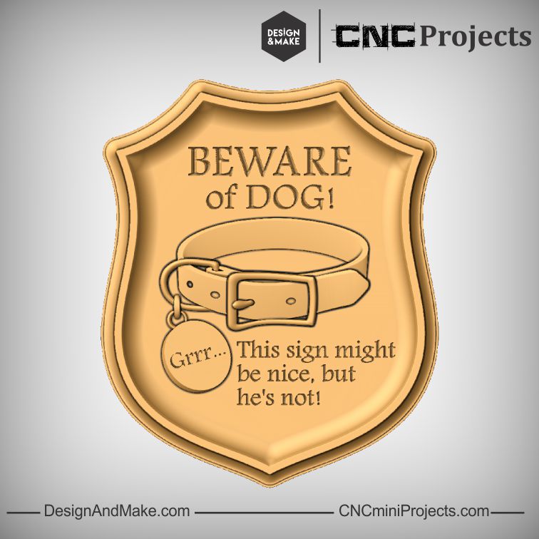 Beware Dog CNC Wood Sign