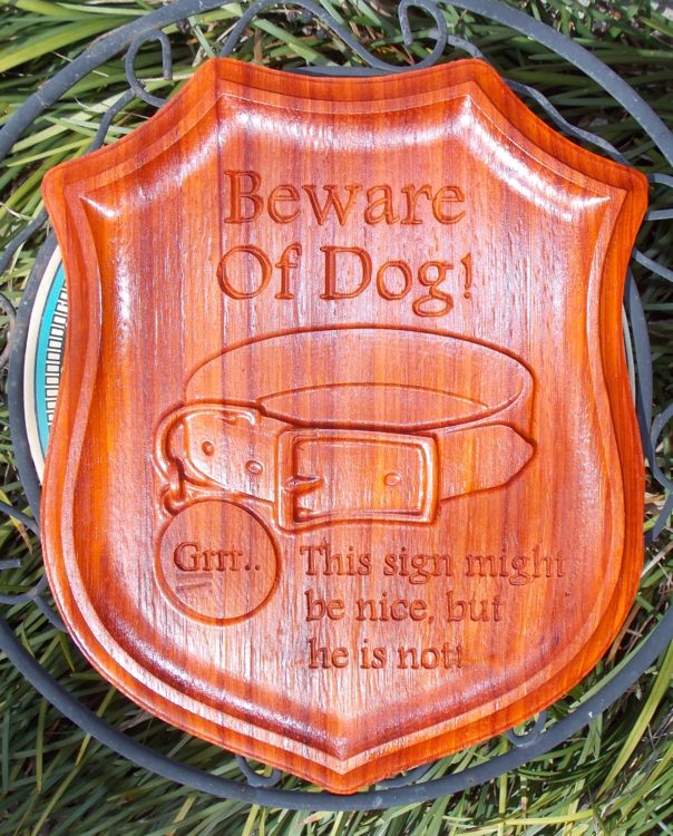 Beware Dog CNC Wood Sign