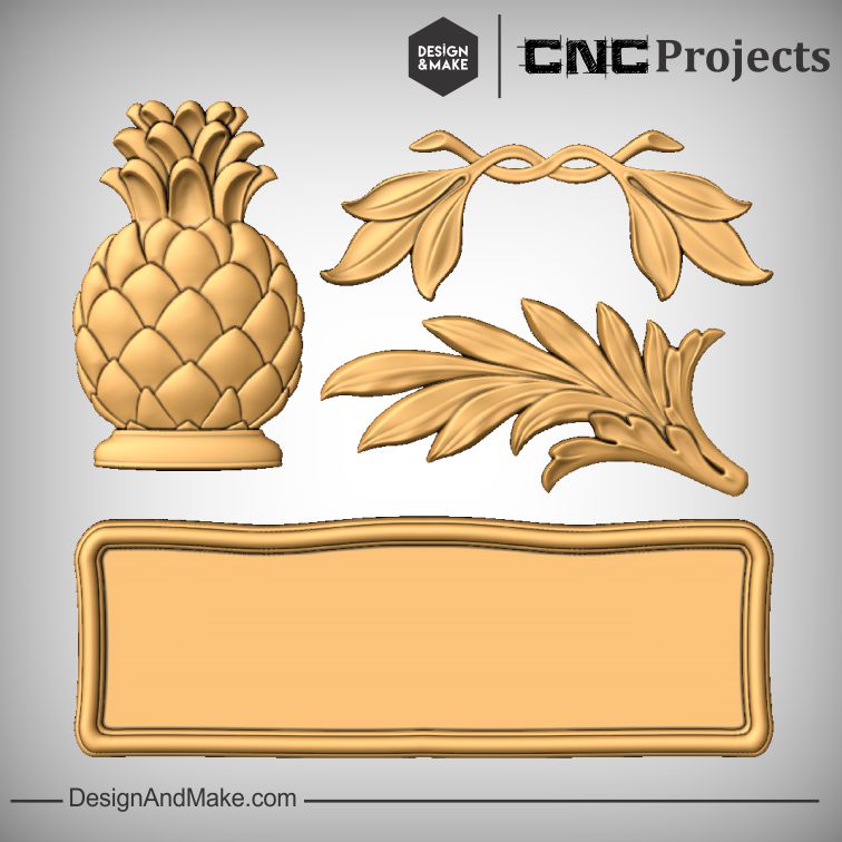 Pineapple Leaves Plaque CNC Project