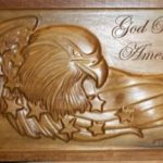 God Bless America Eagle Wood CNC