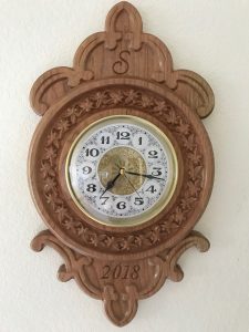 Wood Clock CNC Engraved