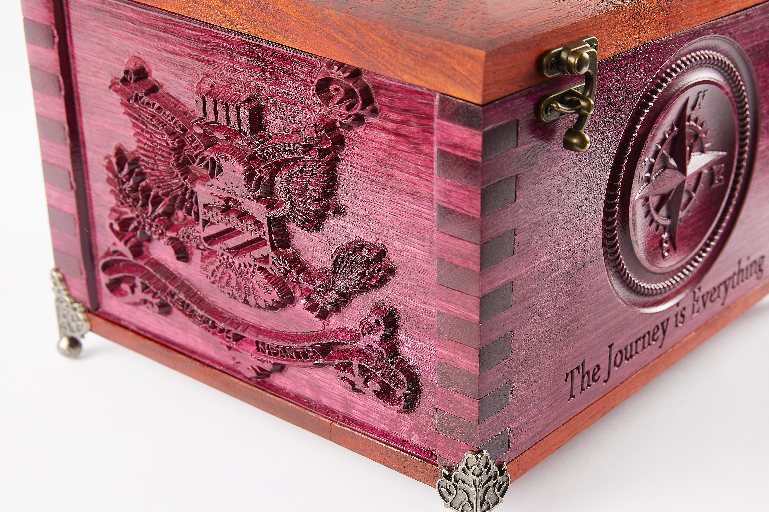 Wood Box Compass Coat of Arms CNC