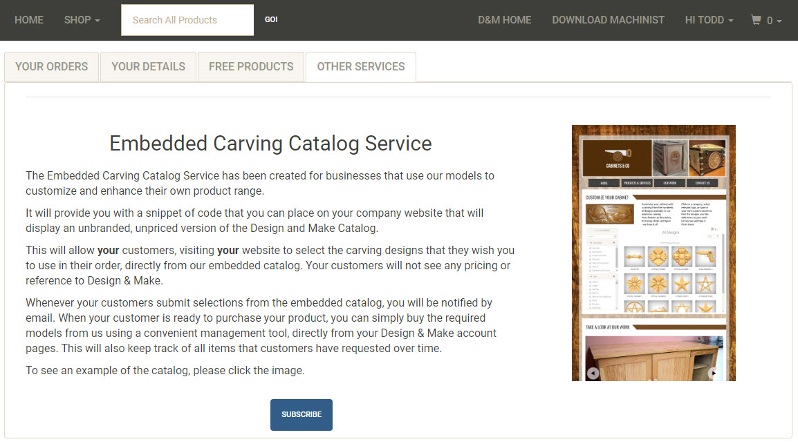 Embedded Carving Catalogue