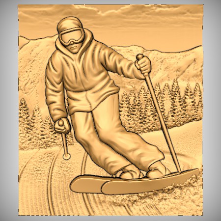 Skiing Alps Snow CNC Model