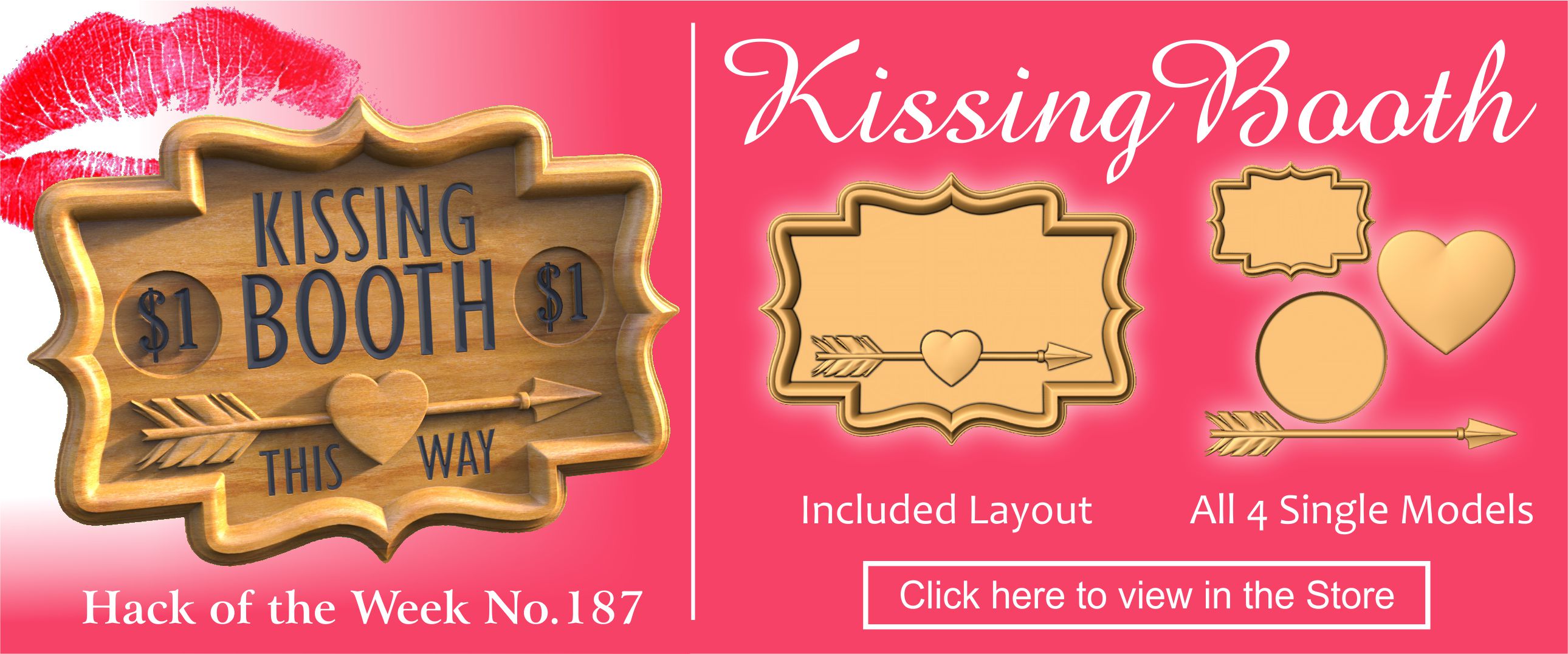 Kissing Booth Sign Plaque CNC Project