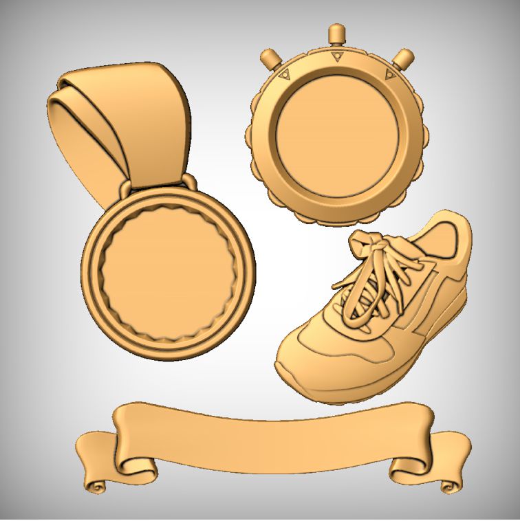 Running Trainers Medals CNC Project