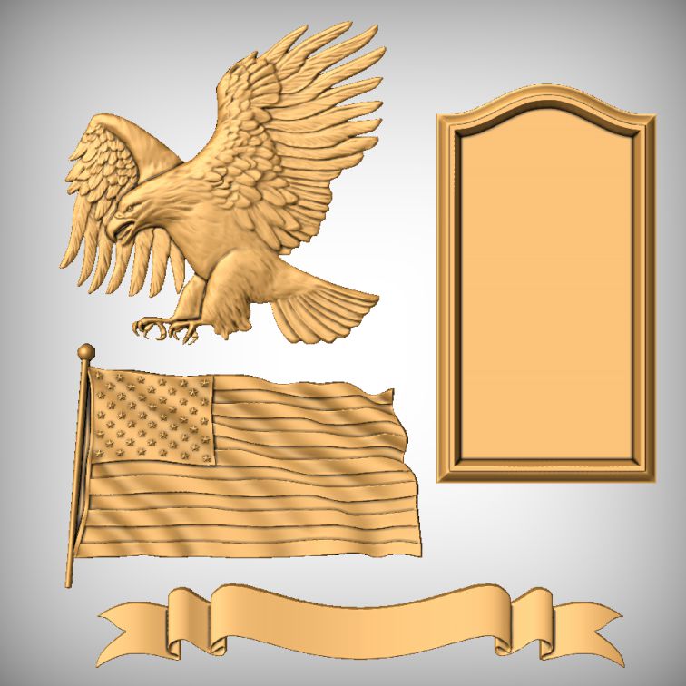 American Flag Eagle Plaque CNC Projects