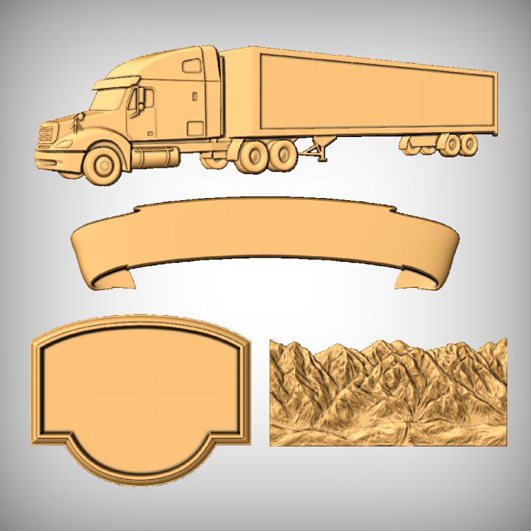 Truck transport sign CNC models