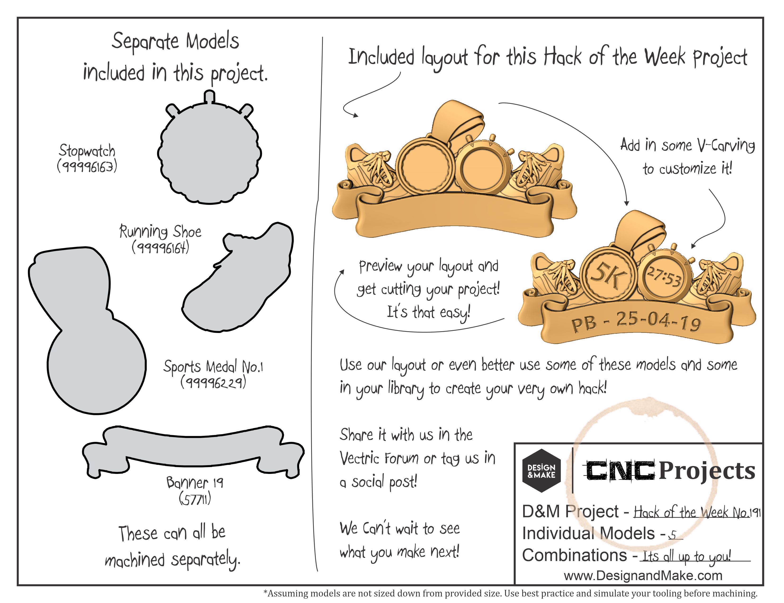 Runners medal CNC model project sheet