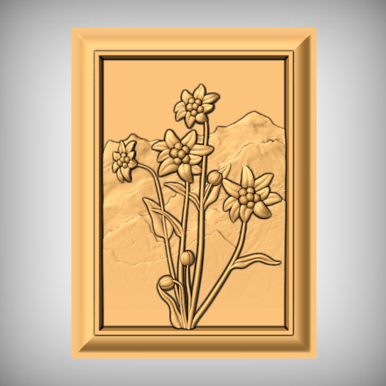 Flowers in frame CNC model
