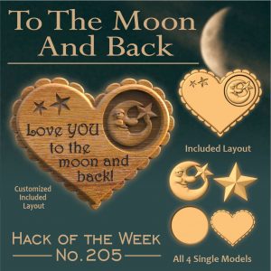 To the moon and back heart shaped sign