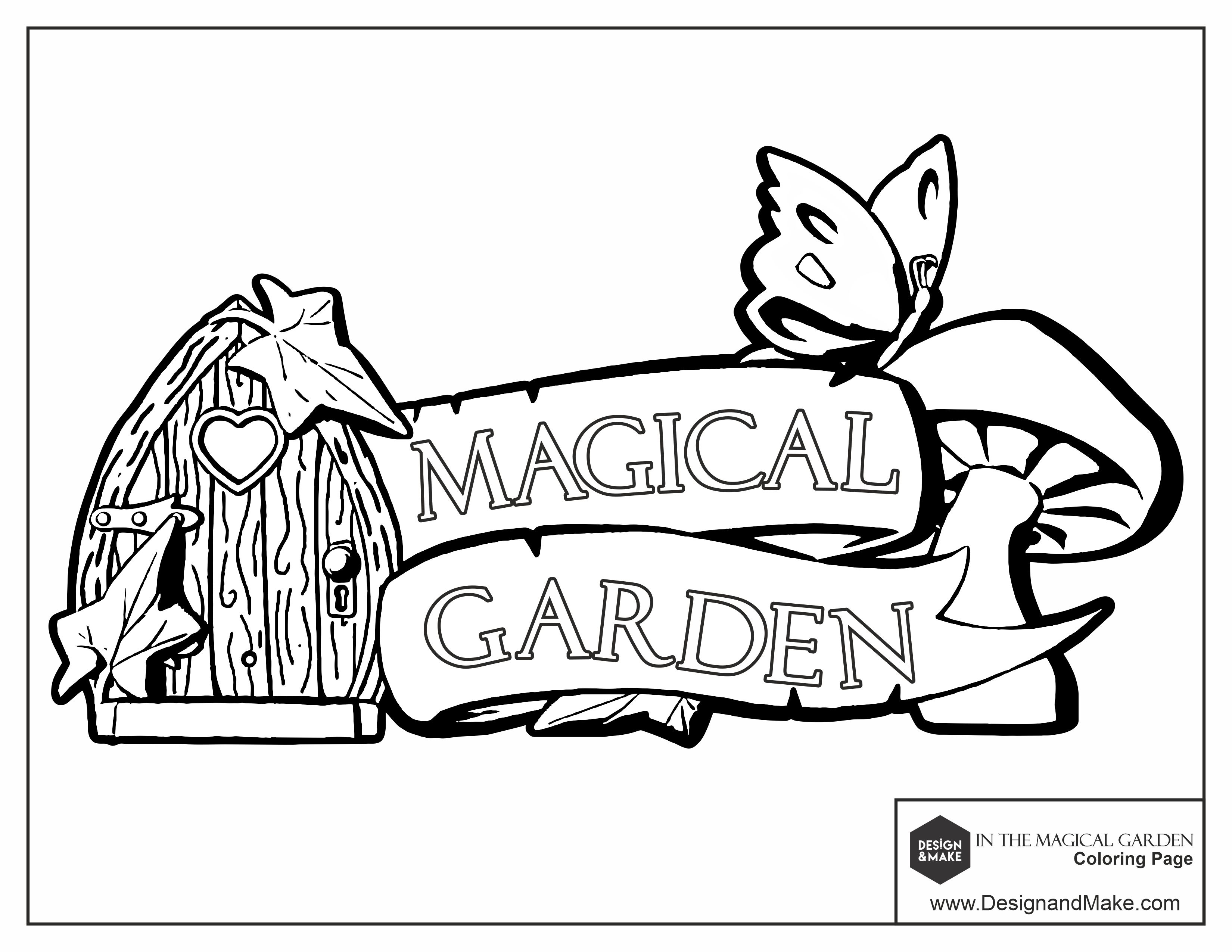 Magical garden Free CNC models colouring sheet
