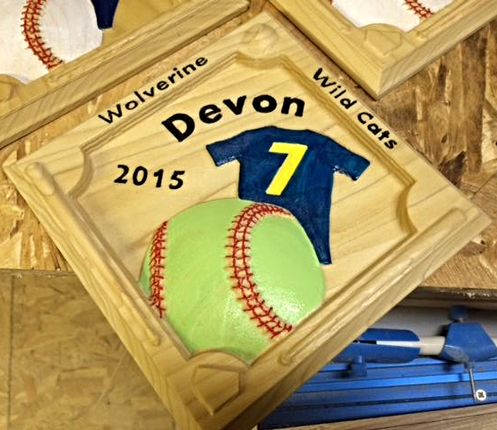 Baseball number hoops plaque