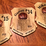 Basketball number hoops plaques