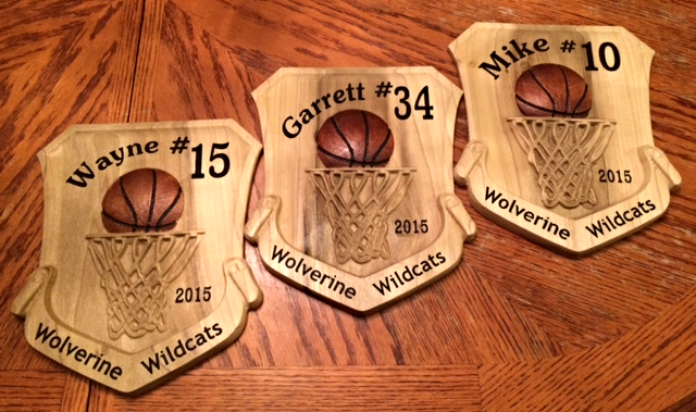 Basketball numbered wood sign