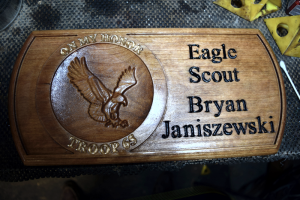 Wood Eagle Scout sign by Design & Make user